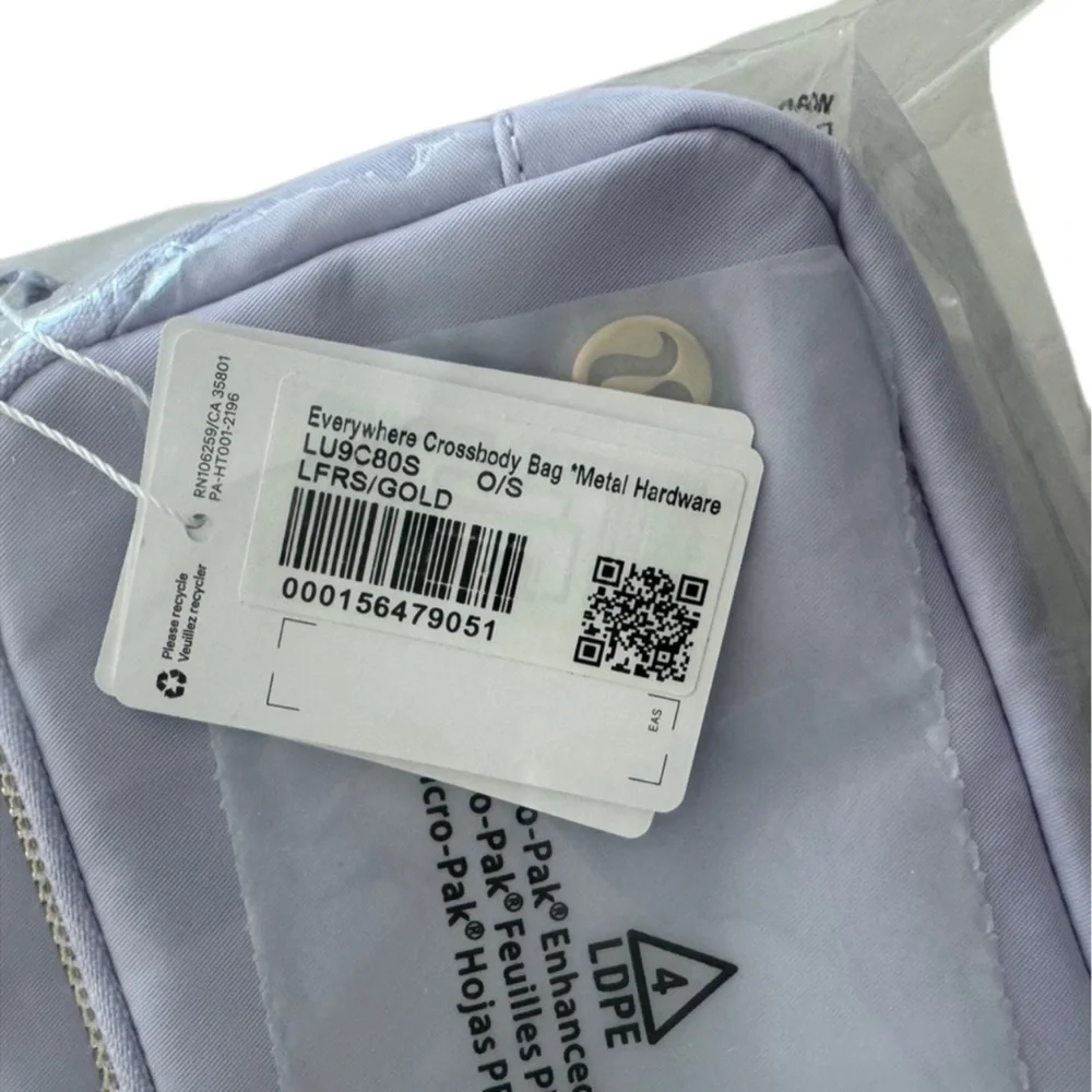 SOLD!! Lululemon NWT Everywhere Crossbody Bag 2L Gold Zipper Lavender - Picture 4 of 4
